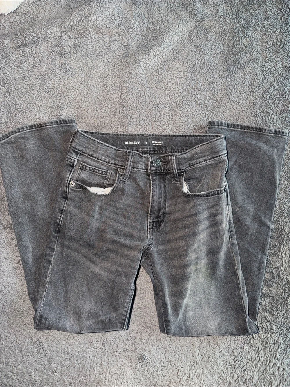 Old Navy Kids Gray Straight-Leg with Built in Flex Jeans